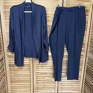 Allison Daley 2- Piece Set Open Cardigan Long Sleeve & Stretch Pants Size 1X 18W